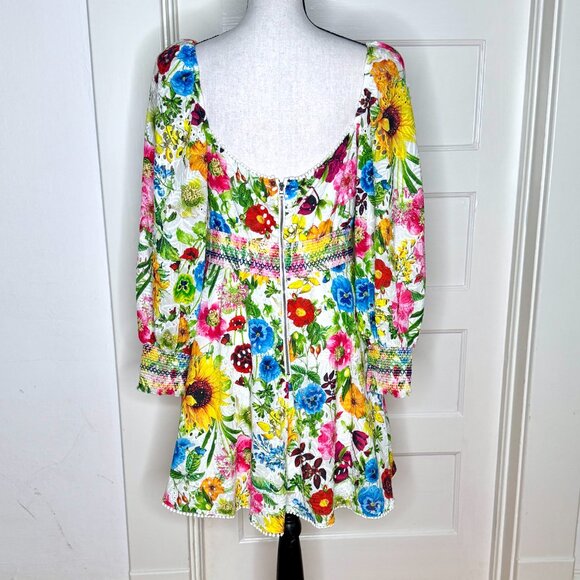 Colorful Alice + Olivia “Crawford” Floral Mini Dress – Size 10 - Picture 6 of 13